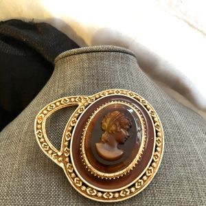 Vintage florenza cameo hand mirror